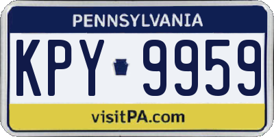 PA license plate KPY9959