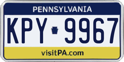 PA license plate KPY9967