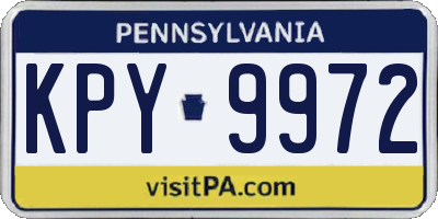 PA license plate KPY9972
