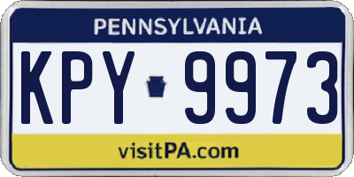 PA license plate KPY9973