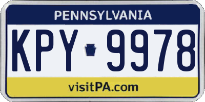 PA license plate KPY9978