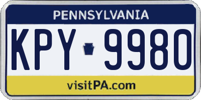PA license plate KPY9980