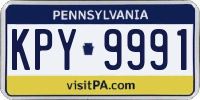 PA license plate KPY9991
