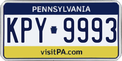 PA license plate KPY9993