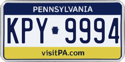 PA license plate KPY9994