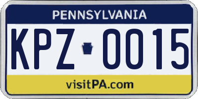 PA license plate KPZ0015