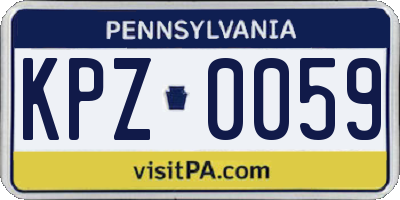 PA license plate KPZ0059