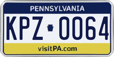 PA license plate KPZ0064