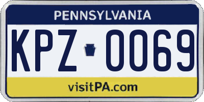 PA license plate KPZ0069