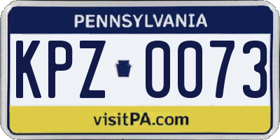 PA license plate KPZ0073