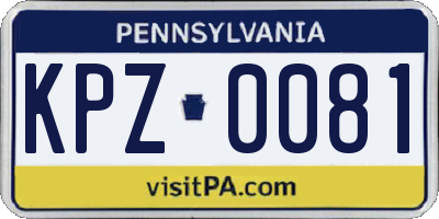 PA license plate KPZ0081