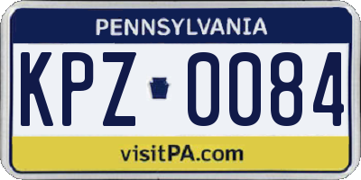 PA license plate KPZ0084