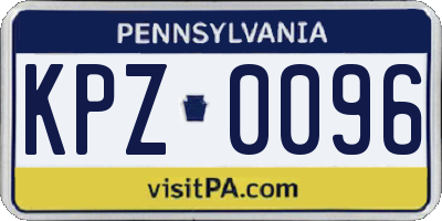 PA license plate KPZ0096