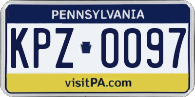 PA license plate KPZ0097