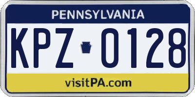 PA license plate KPZ0128