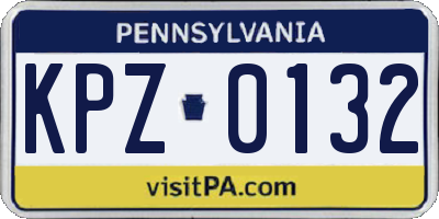 PA license plate KPZ0132