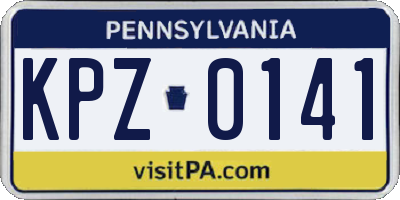 PA license plate KPZ0141