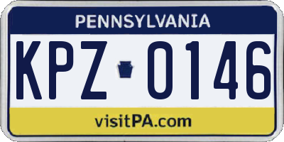 PA license plate KPZ0146