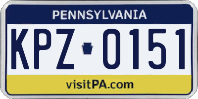 PA license plate KPZ0151