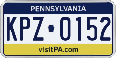 PA license plate KPZ0152