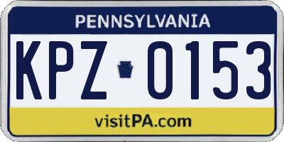 PA license plate KPZ0153