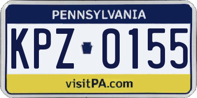 PA license plate KPZ0155