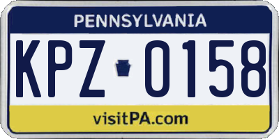 PA license plate KPZ0158