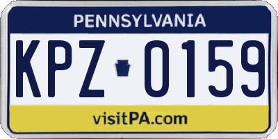PA license plate KPZ0159