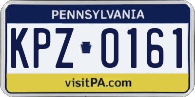 PA license plate KPZ0161