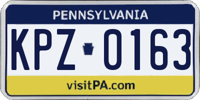 PA license plate KPZ0163