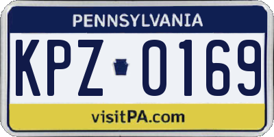 PA license plate KPZ0169