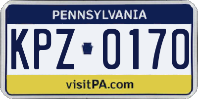PA license plate KPZ0170