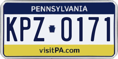 PA license plate KPZ0171