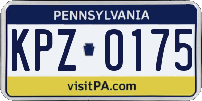 PA license plate KPZ0175