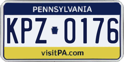PA license plate KPZ0176