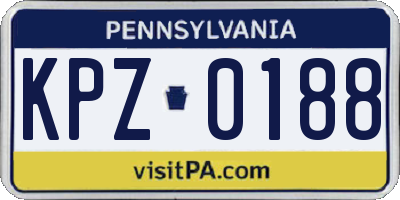 PA license plate KPZ0188