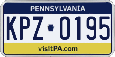 PA license plate KPZ0195