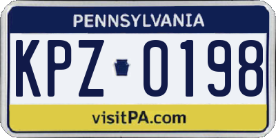PA license plate KPZ0198