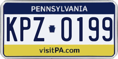 PA license plate KPZ0199