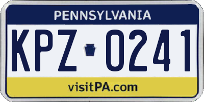 PA license plate KPZ0241