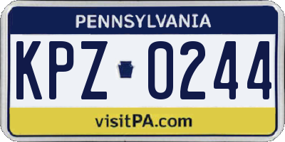 PA license plate KPZ0244