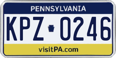 PA license plate KPZ0246
