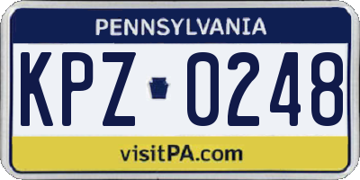 PA license plate KPZ0248