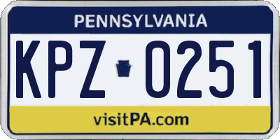 PA license plate KPZ0251