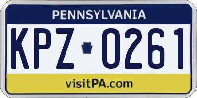 PA license plate KPZ0261