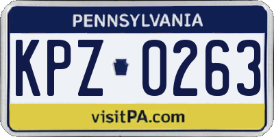 PA license plate KPZ0263