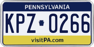 PA license plate KPZ0266