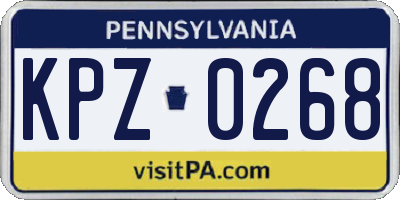 PA license plate KPZ0268