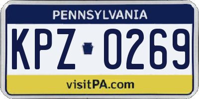 PA license plate KPZ0269