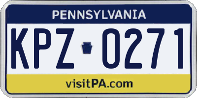 PA license plate KPZ0271
